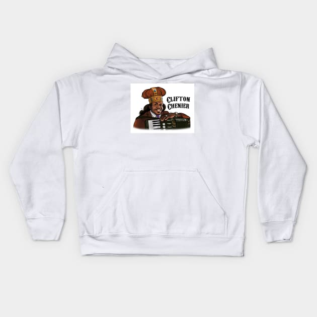 Clifton Chenier Kids Hoodie by donar